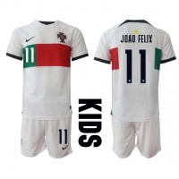 Portugal Joao Felix #11 Fußballbekleidung Auswärtstrikot Kinder WM 2022 Kurzarm (+ kurze hosen)